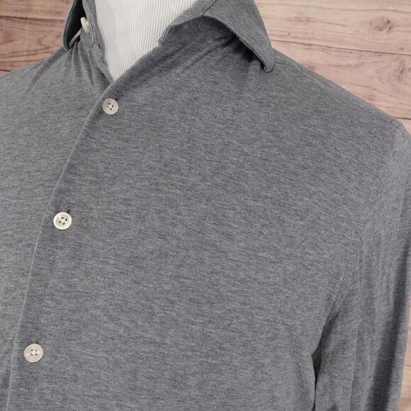 Aston Martin by Hackett Shirt Mens Medium Gray Slim Fit Button Down Long Sleeve - Picture 2 of 10